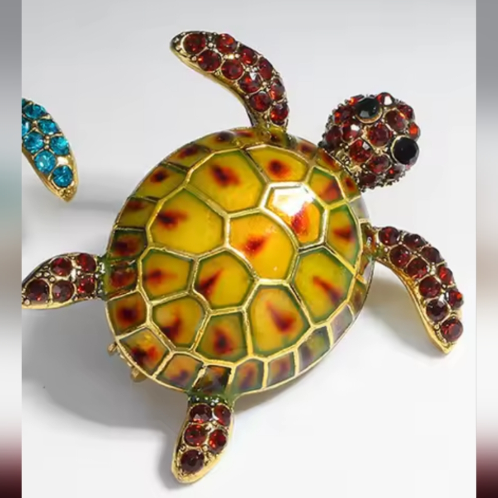 🆕Beautiful Brown Sea Turtle Brooche